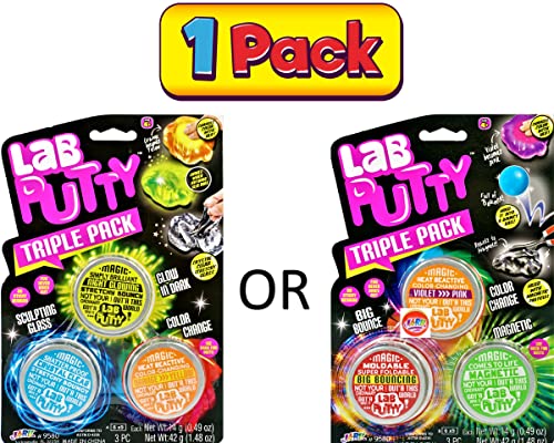 Ja-Ru JARU Lab Putty Bundle Set 1 Pack 3 Units Assorted Glow in The Dark Slime Clear Putty Bouncing Putty Attracts to Magnet Color Changing Putty for Kids Slime Party Favors for Kids 95801 - Image 5
