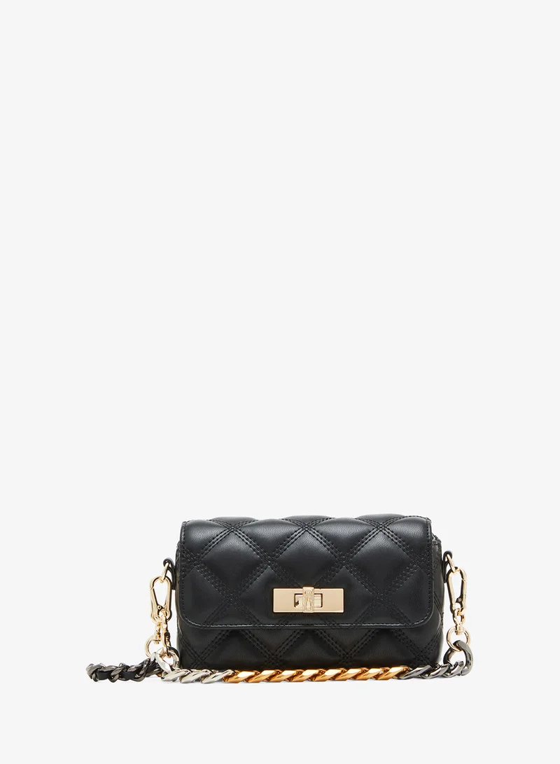 Bhavens Quilted Chain Strap Flap Crossbody Bag