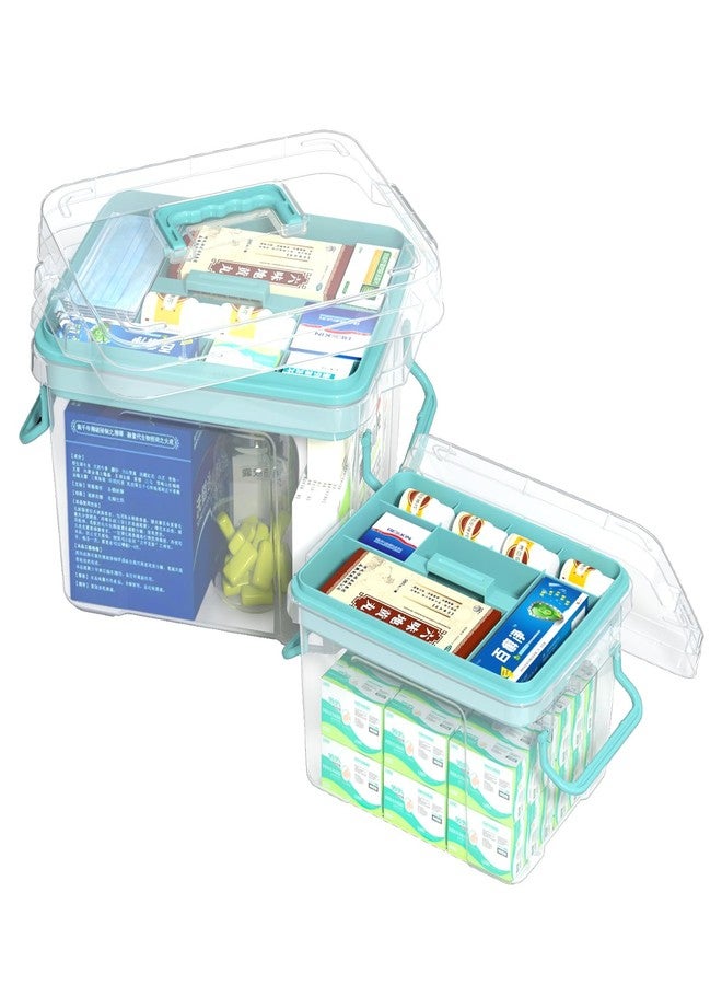 Covetree 2-Pack Clear Plastic Medicine Storage Organizer & First Aid Box – Multi-Layer Medicine Storage Box, Durable Medicine Organizer, Clear Medicine Storage Box for Home, Office & Travel - Image 1