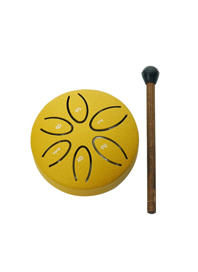 Generic Steel Tongue Drum 3 Inch 6 Notes Percussion Instrument Balmy Drum with Drum Mallets  - Image 1