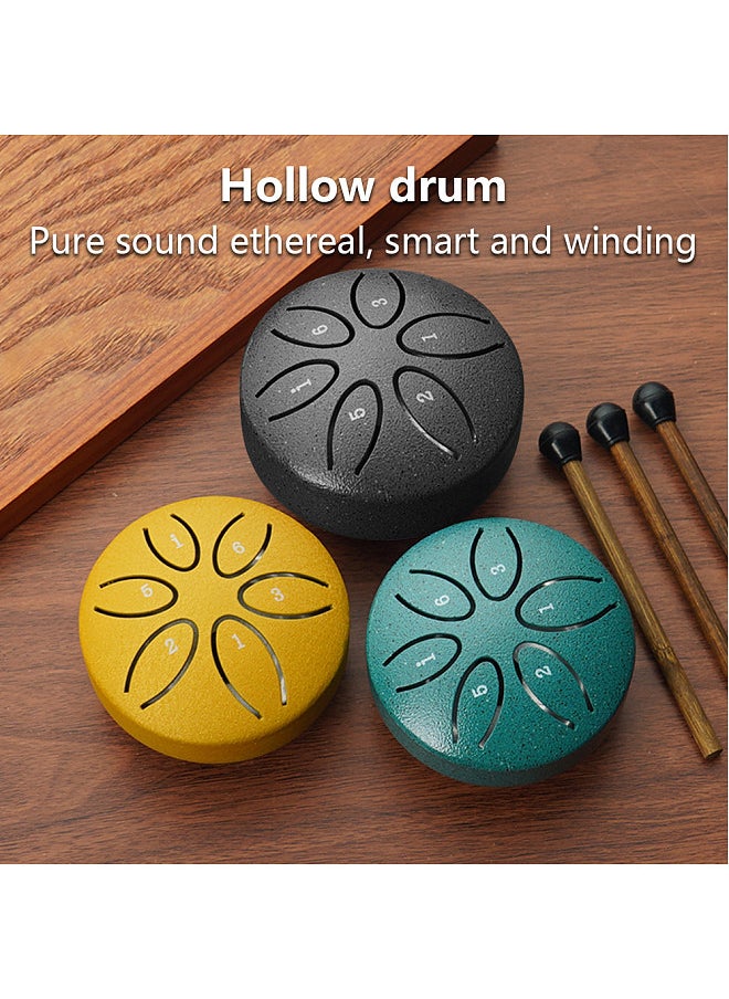 Generic Steel Tongue Drum 3 Inch 6 Notes Percussion Instrument Balmy Drum with Drum Mallets  - Image 5