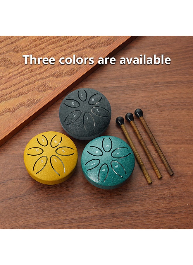 Generic Steel Tongue Drum 3 Inch 6 Notes Percussion Instrument Balmy Drum with Drum Mallets  - Image 4