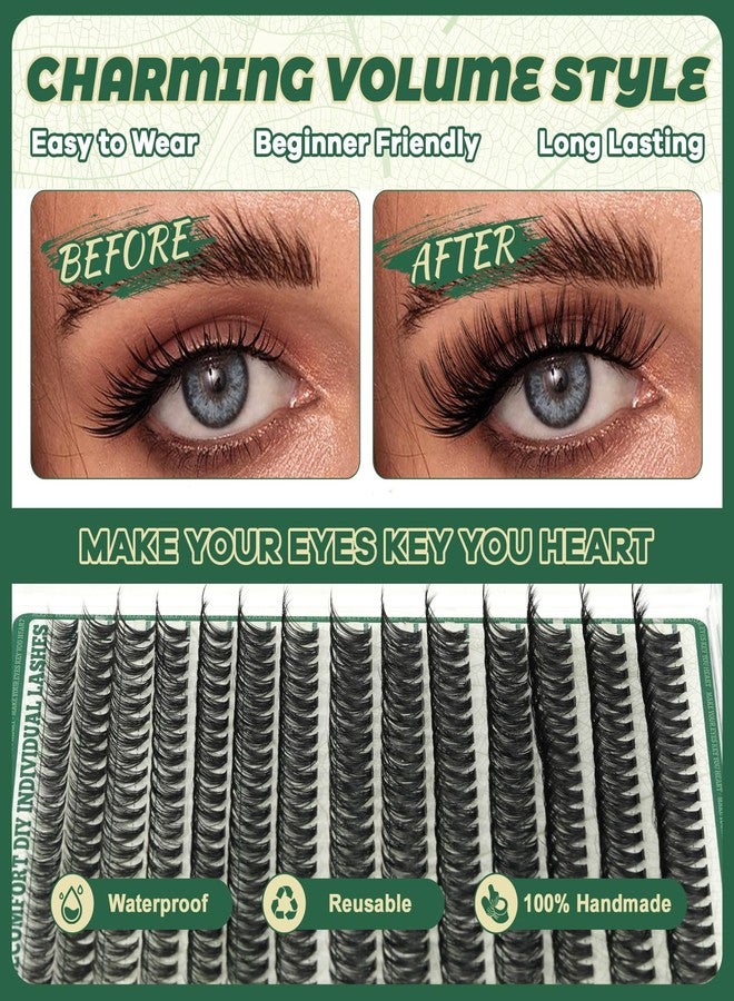 KEYYOU Lash Clusters 320Pcs Eyelash Clusters 60D D Curl 9-18MIX Clusters Lashes Thick Super Soft Wispy DIY Eyelash Extension at Home(60D-D,9-18MIX) - Image 4
