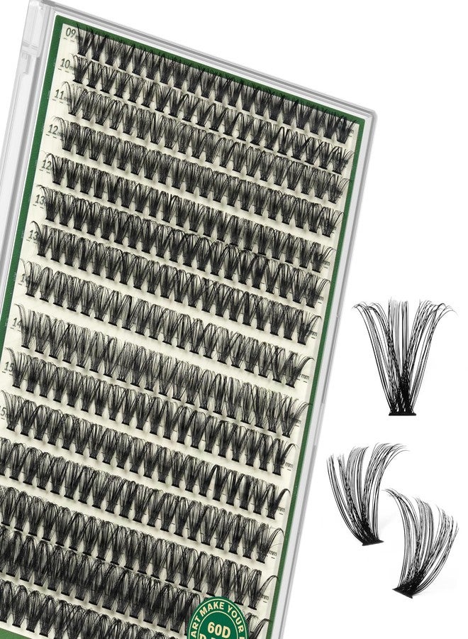 KEYYOU Lash Clusters 320Pcs Eyelash Clusters 60D D Curl 9-18MIX Clusters Lashes Thick Super Soft Wispy DIY Eyelash Extension at Home(60D-D,9-18MIX) - Image 1