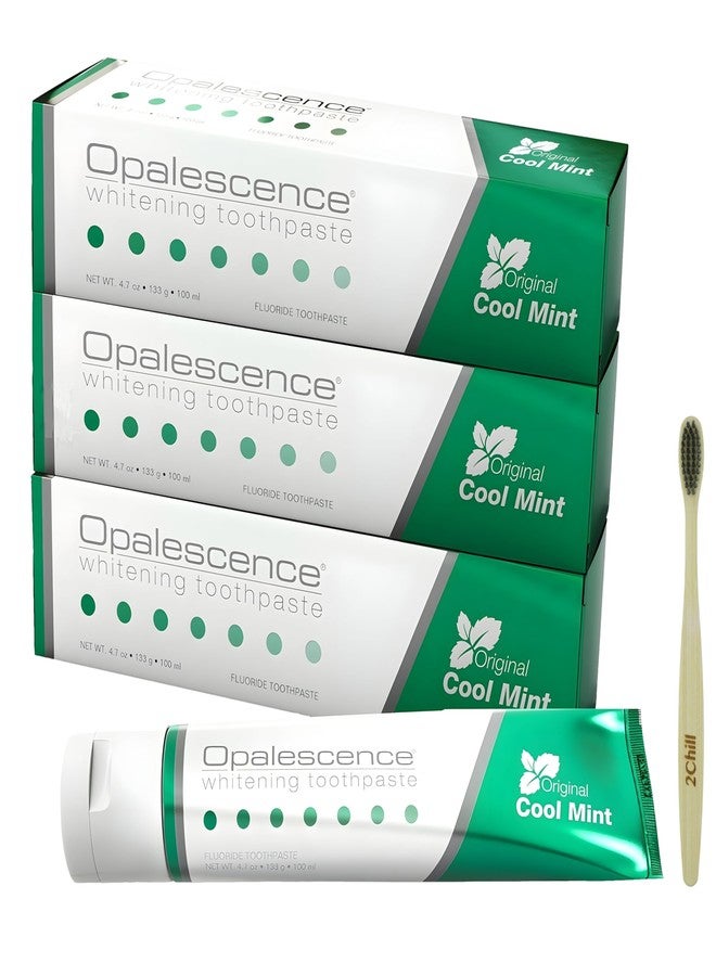 Opalescence Whitening Toothpaste Original Formula (Pack of 3 - Oral Care, Mint Flavor, Gluten Free - 4.7 Ounce. Includes Toothbrush- Developed by Leaders in Professional Whitening 5166-3T - Image 1