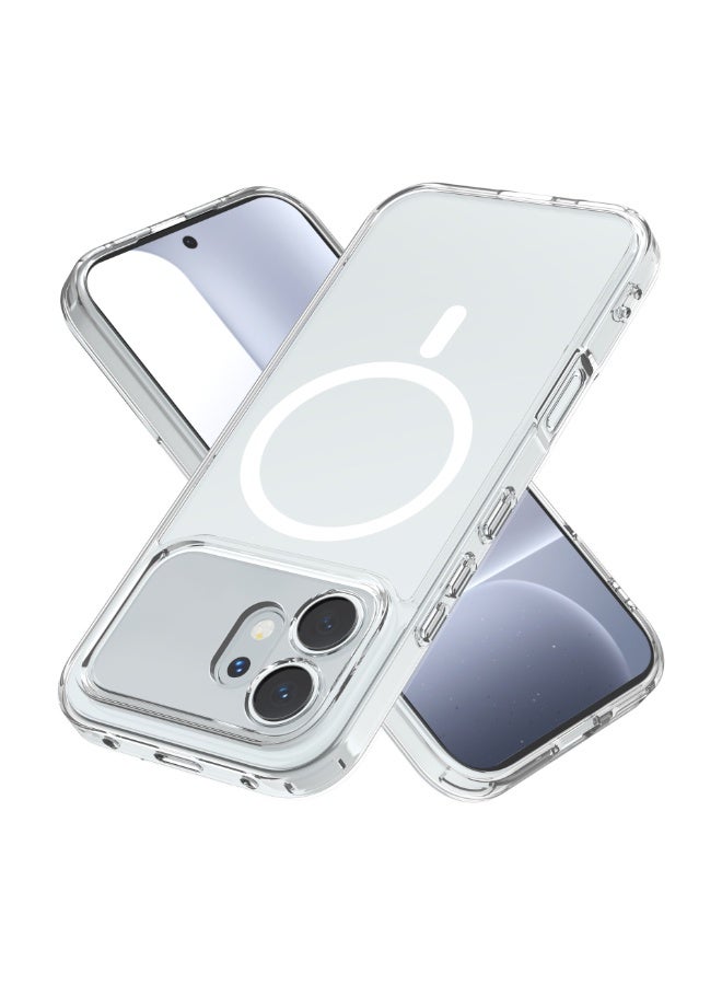 Yunpy Magnetic Clear Case for Honor 600, Shockproof Anti-Scratch Transparent Phone Cover with Built-in MagSafe Ring - Image 4