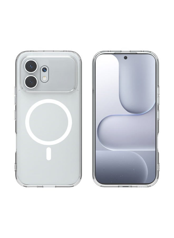 Yunpy Magnetic Clear Case for Honor 600, Shockproof Anti-Scratch Transparent Phone Cover with Built-in MagSafe Ring - Image 2