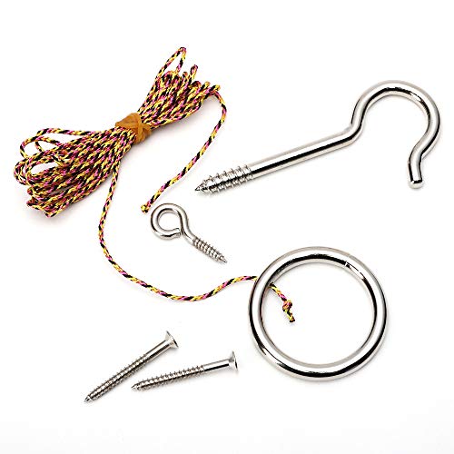 IParts Hook and Ring Swing DIY Kit Heavy-Duty Hardware and String Ring Toss Game Indoor – Outdoor（Set-up Instruction Included） - Image 3
