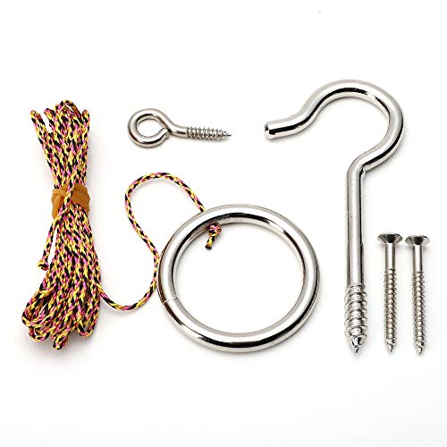 IParts Hook and Ring Swing DIY Kit Heavy-Duty Hardware and String Ring Toss Game Indoor – Outdoor（Set-up Instruction Included） - Image 1