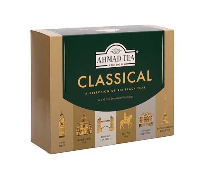 Ahmad Tea Black Tea, Classic Selection Pack Teabags, 60 Foil Teabags Caffeinated, Decaffeinated, & Sugar-Free - Image 2