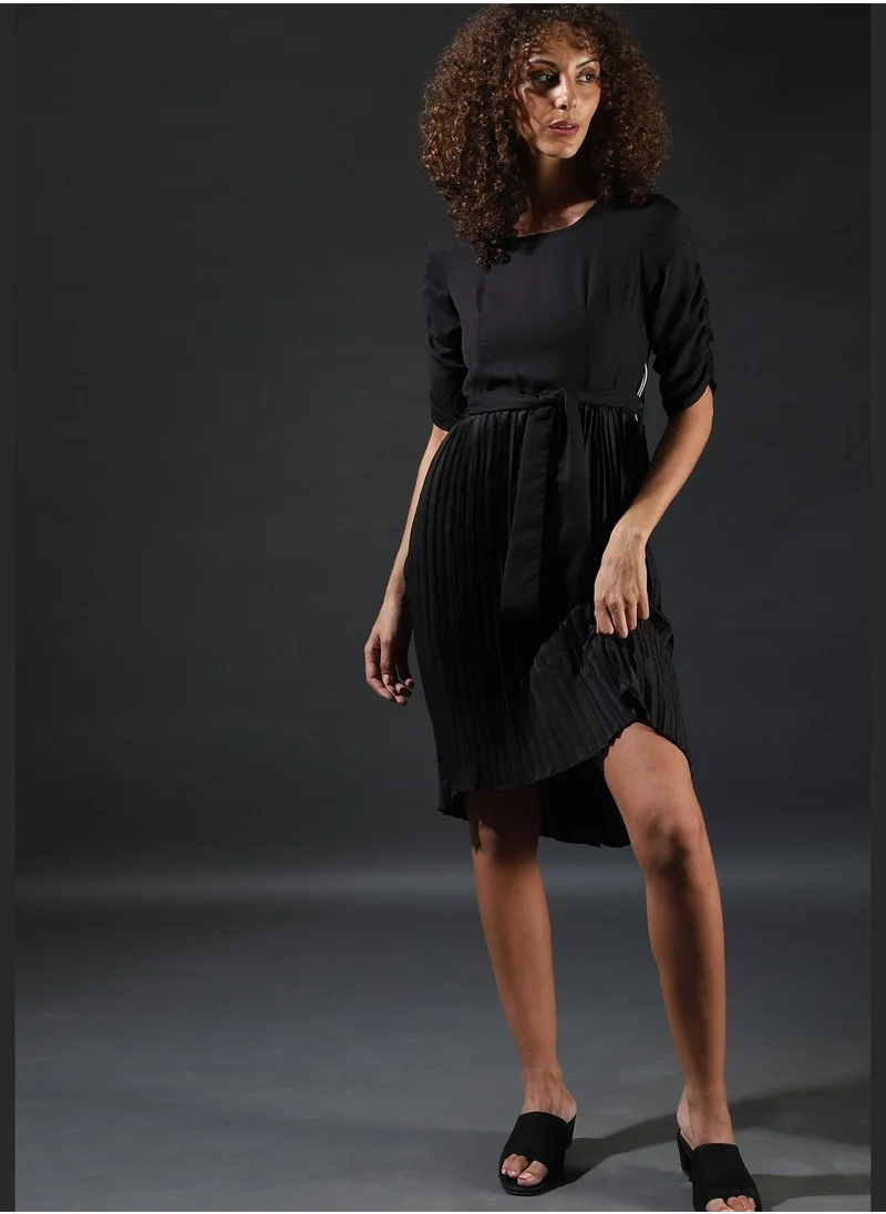 Campus Sutra Pleated Mini Dress