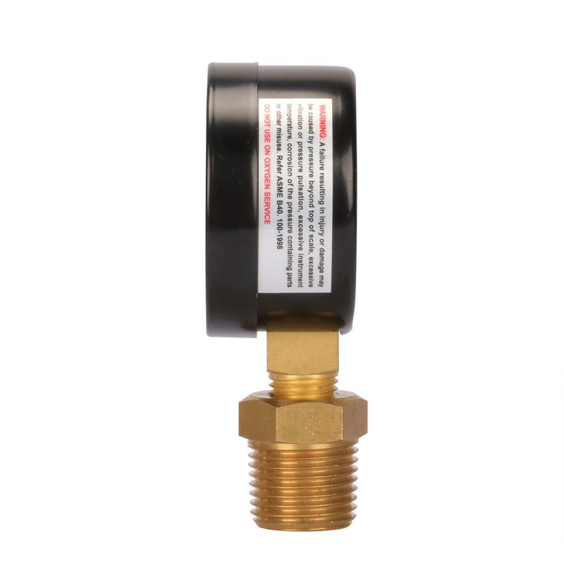 Measureman 2" Well Pump Pressure Gauge, 0-100psi/bar, 1/4" NPT Male with 1/2" NPT Adaptor, 3-2-3% Accuracy - Image 5