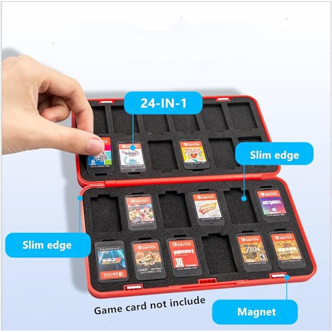 rayihni MARIO & FRIENDS CASE FOR NINTENDO SWITCH 24 GAME SLOTS - LITE ACCESSORIES SD CARD STORAGE & PROTECTION NS BOX - Image 2