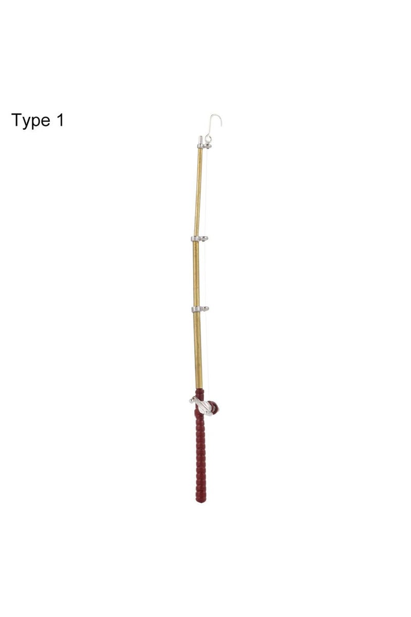 Type 1 1:12 Miniature Fishing Rod Fish Pole Trammel Net Dollhouse Decoration Doll Accessories Scene