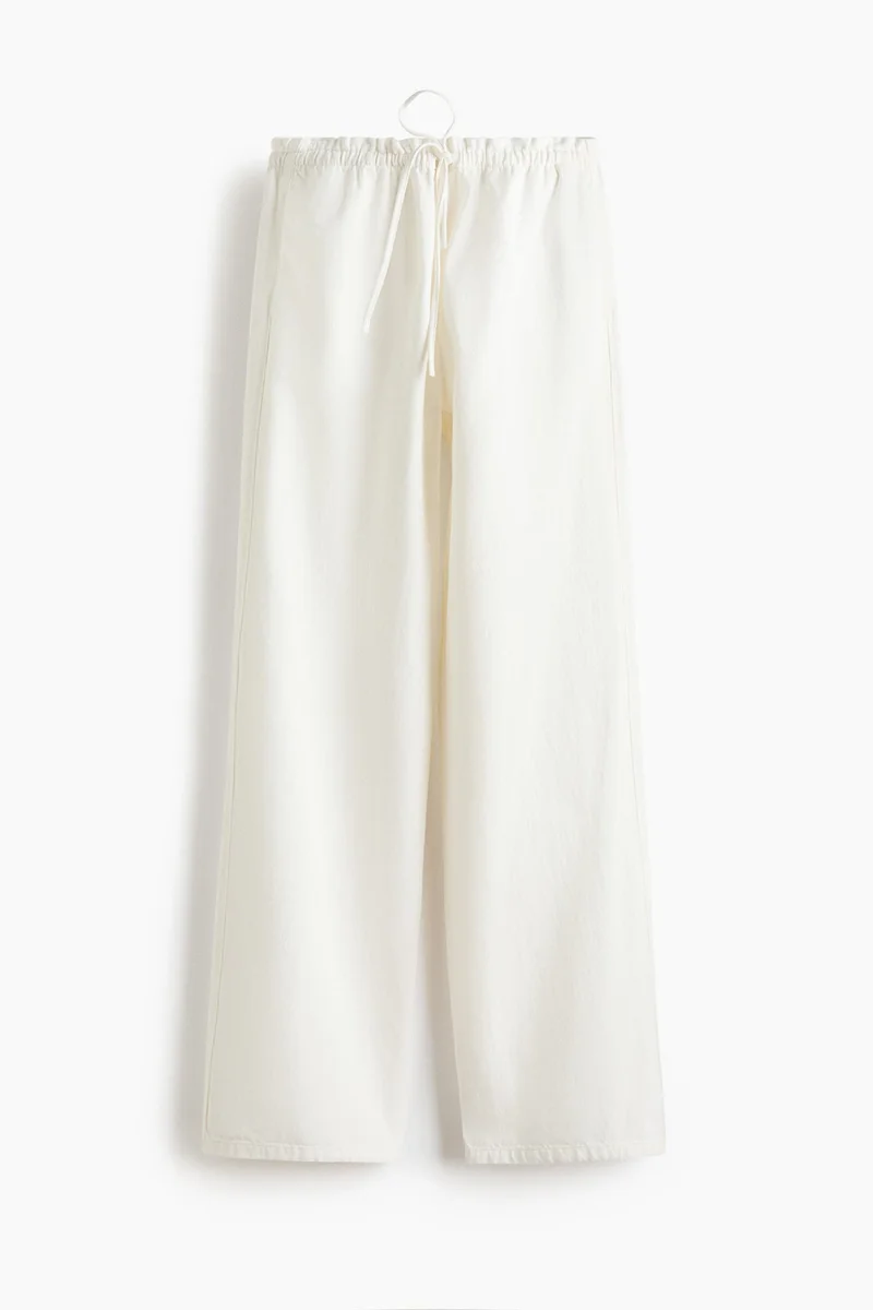 Denim pull-on trousers