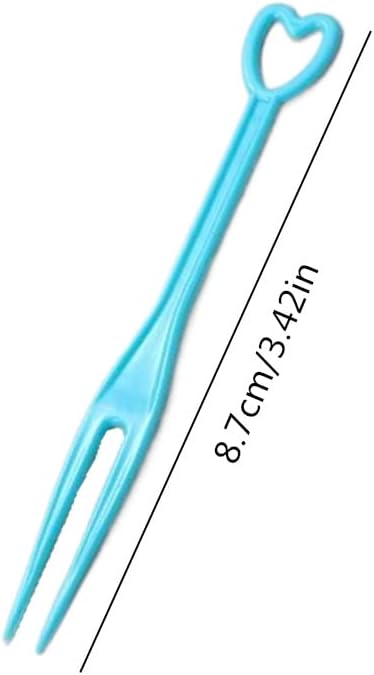 Honkenda 500PCS Disposable Plastic Cocktail Picks Fruit Forks Colorful Heart Shape Mini Cake Forks Sticks Party Supplies Tasting Appetizer Plates Picks Dessert Forks - Image 2