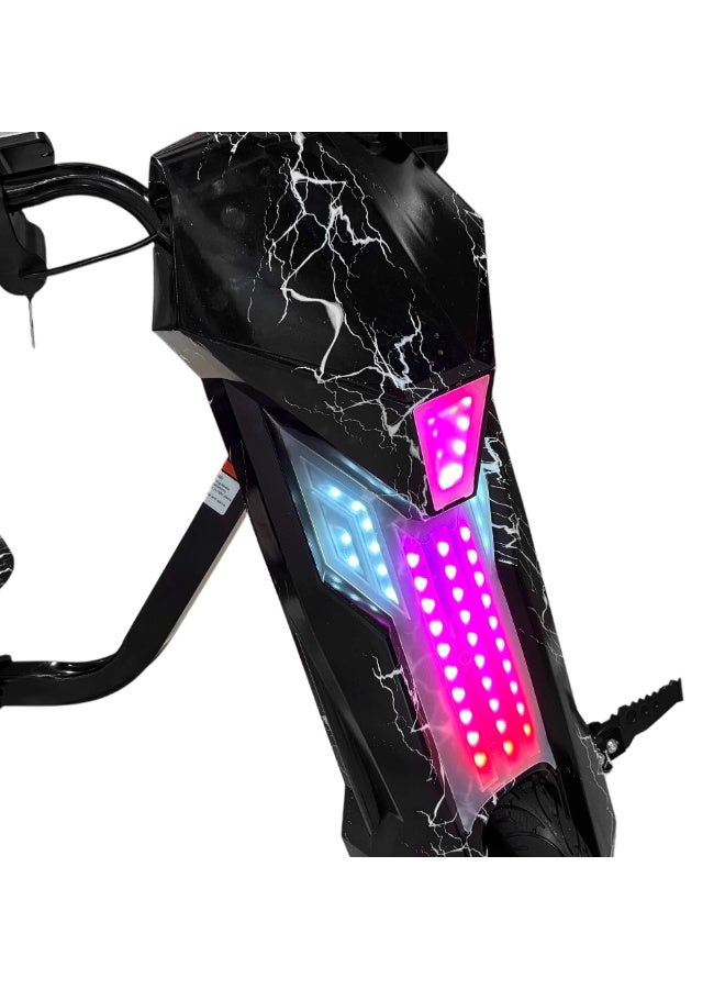 Crony D02 Electric Drift Car, Electric Drift Trike, Drift Scooter, Drift Kart, Electric Drift Kart, Ride On Drift Car, Kids Drift Car, Electric Ride On Car, Kids Electric Vehicle, Ride On Toy Car, Battery Powered Drift Car, 18KM/H High Speed Drift Car, LED Lights Drift Car, RGB Lights Drift Trike, Drift Car with Bluetooth Speaker, Rechargeable Battery Drift Car, Powerful Motor Drift Scooter, Wide Rear Wheels Drift Trike, Electric Drift Car for Kids Boys Girls Teens, Outdoor Ride On Drift Toy, Racing Drift Vehicle for Children , Black Flash - Image 3