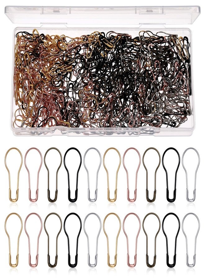 Styquenzer 500 Pcs Metal Pins Safety Bulb Pins Crochet Stitch Markers Crochet Accessories and Supplies with Storage Box for Sewing Knitting Making and DIY Project - Image 1