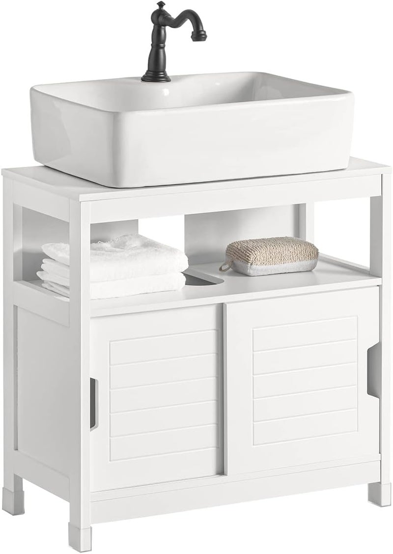 Under Sink Cabinet Bathroom Cabinet Storage with Sliding Doors Washbasin Suitable For Small Spaces,Pedestal Sinks,Kitchen,Washroom FRG128-W