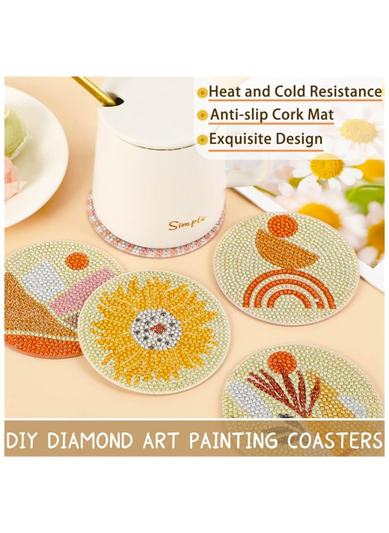 LKTOCAFT - Diamond Art Coasters Set  8 Pcs Round Wooden Cup Holders with DIY Kit, Perfect for Home Bar Table Decor, Crafts & Gifts - Image 1