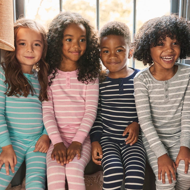 Gymboree,Unisex Child,Kids Gymmie Long Sleeve and Pant Cotton 2-Piece Pajama Sleepwear Sets, Big Kid, Toddler,Rose Dust Stripe,10 - Image 2