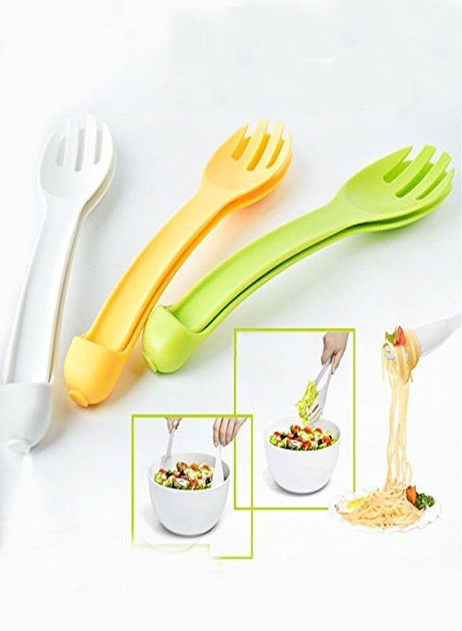 ShopAIS Plastic 2-in-1 Salad Server (Multicolour) - Image 5