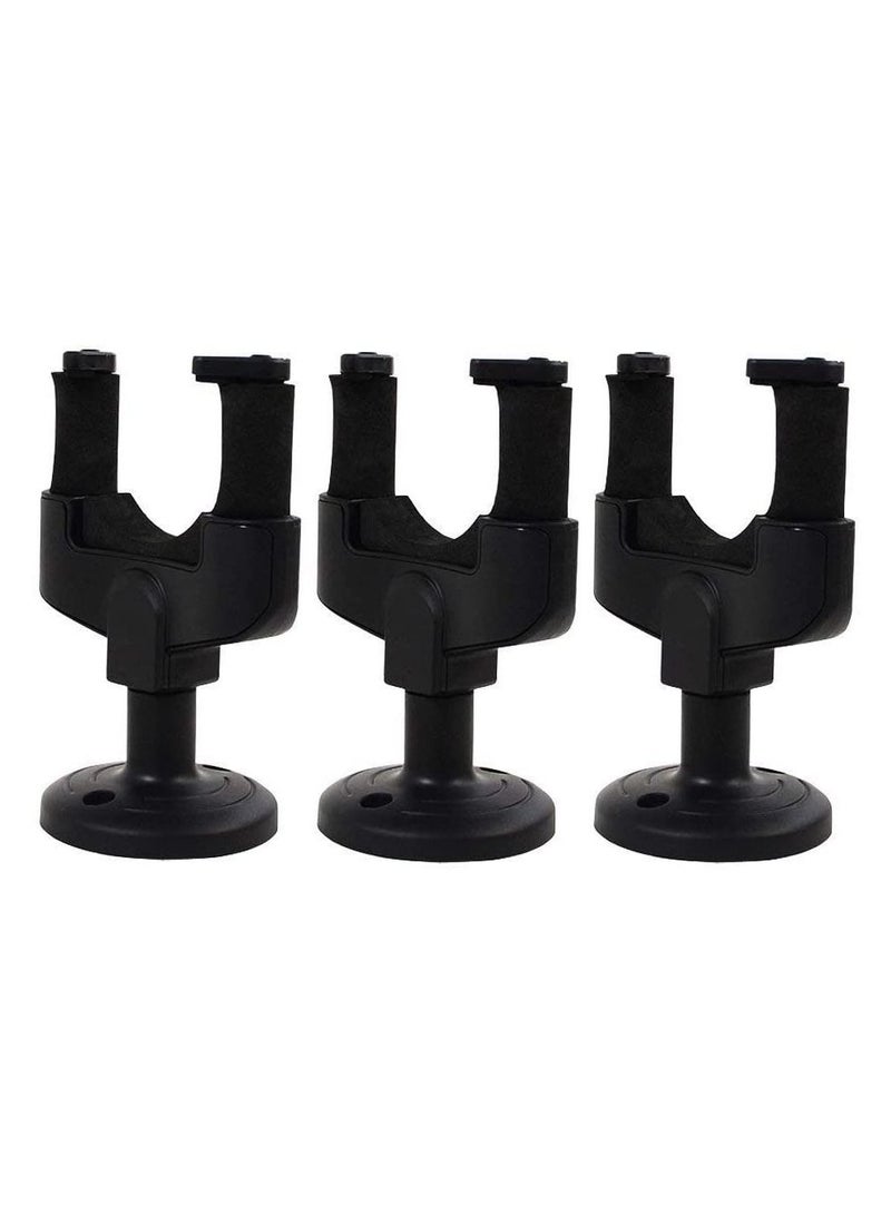 Mike Music 3 Pack Guitar Wall Mount Auto Lock Hanger Guitar Stand Holder Guitar Wall Hook For Displaying Guitar Bass Mandolin Banjo (hanger auto lock 3pack, Black)  - Image 1