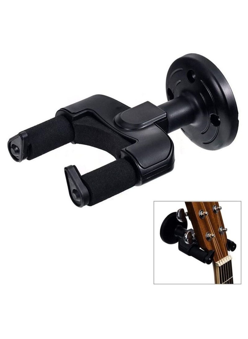 Mike Music 3 Pack Guitar Wall Mount Auto Lock Hanger Guitar Stand Holder Guitar Wall Hook For Displaying Guitar Bass Mandolin Banjo (hanger auto lock 3pack, Black)  - Image 4