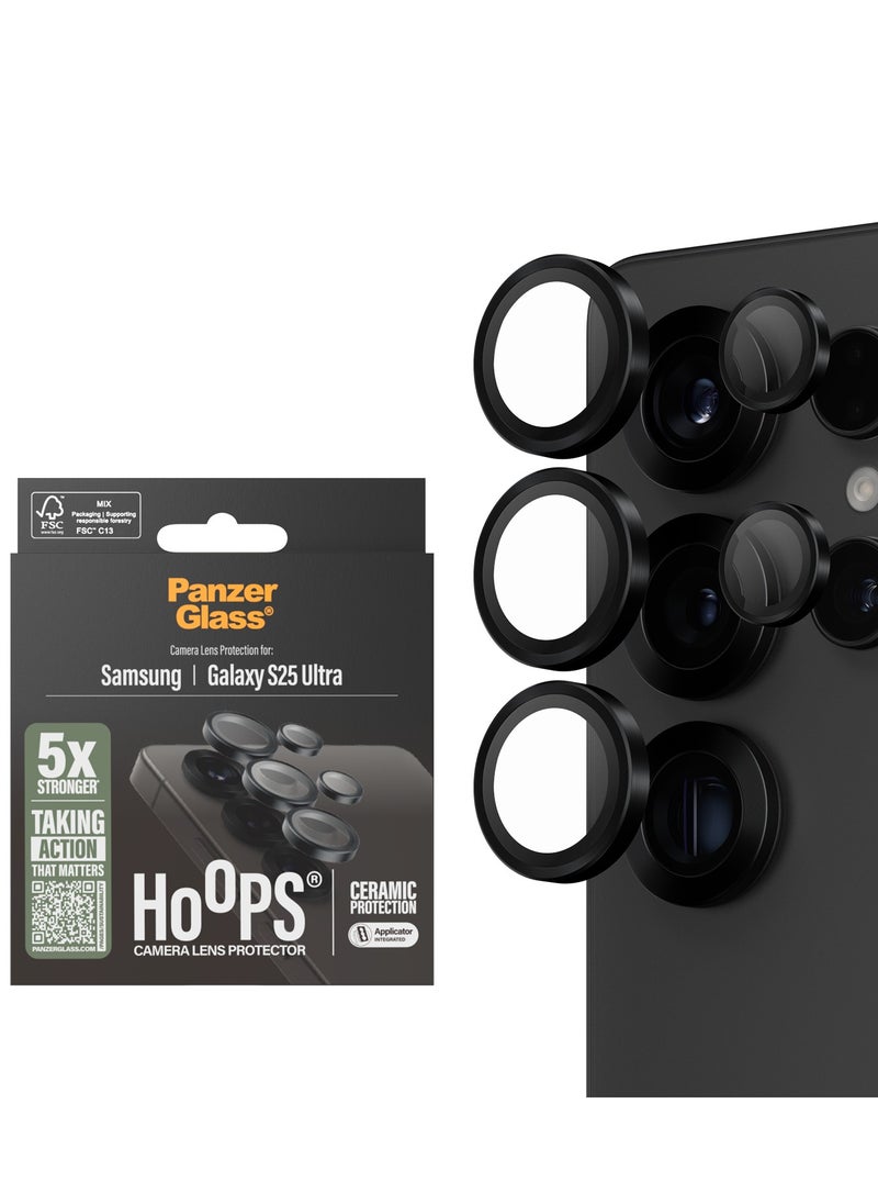 PanzerGlass PanzerGlass Hoops Samsung Galaxy S25 Ultra Ceramic Camera Lens Protector, Scratch & Shock Resistant, Easy Installation, Ultra-Thin Tempered Glass, Galaxy S24/S25 Ultra Case Friendly, Black  - Image 1