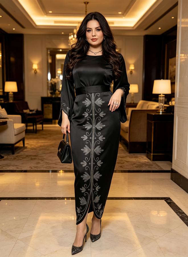 Take Two Black Embellished Dress with Long Sleeves - Image 1
