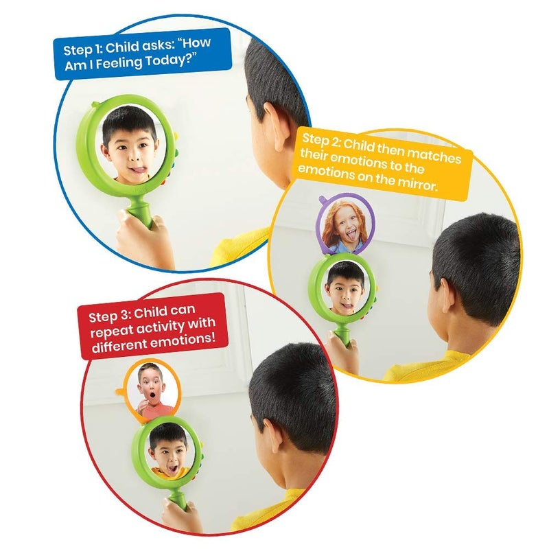 hand2mind See My Feelings Mirror, Play Therapy Toys, Mindfulness for Kids, Emotional Regulation for Kids, Social Emotional Learning Activities, Calm Down Corner Supplies, Calming Corner (Set of 1) - Image 4