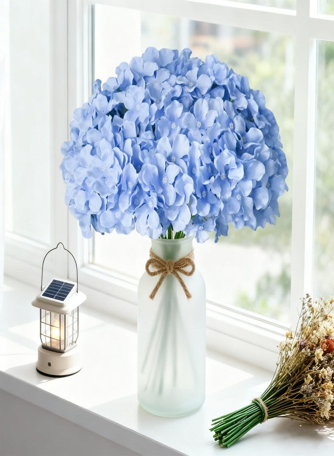 Cherica 100 Pcs Faux Blue Hydrangea Artificial Flowers Bulk, Fake Silk Hydrangea Flowers Heads with Stems for Wedding Decorations Garden Party Baby Shower Porch Home Decor Table Centerpieces - Image 2