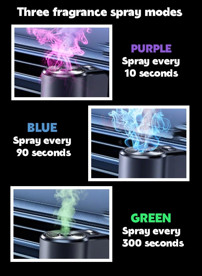 منعش هواء للسيارة ومرطب - موزع زيوت عطرية بـ 3 مستويات مع 3 زجاجات عطر للغرفة/المكتب/السيارة (أسود، محمول) - Image 3