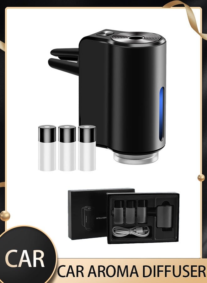 منعش هواء للسيارة ومرطب - موزع زيوت عطرية بـ 3 مستويات مع 3 زجاجات عطر للغرفة/المكتب/السيارة (أسود، محمول) - Image 4