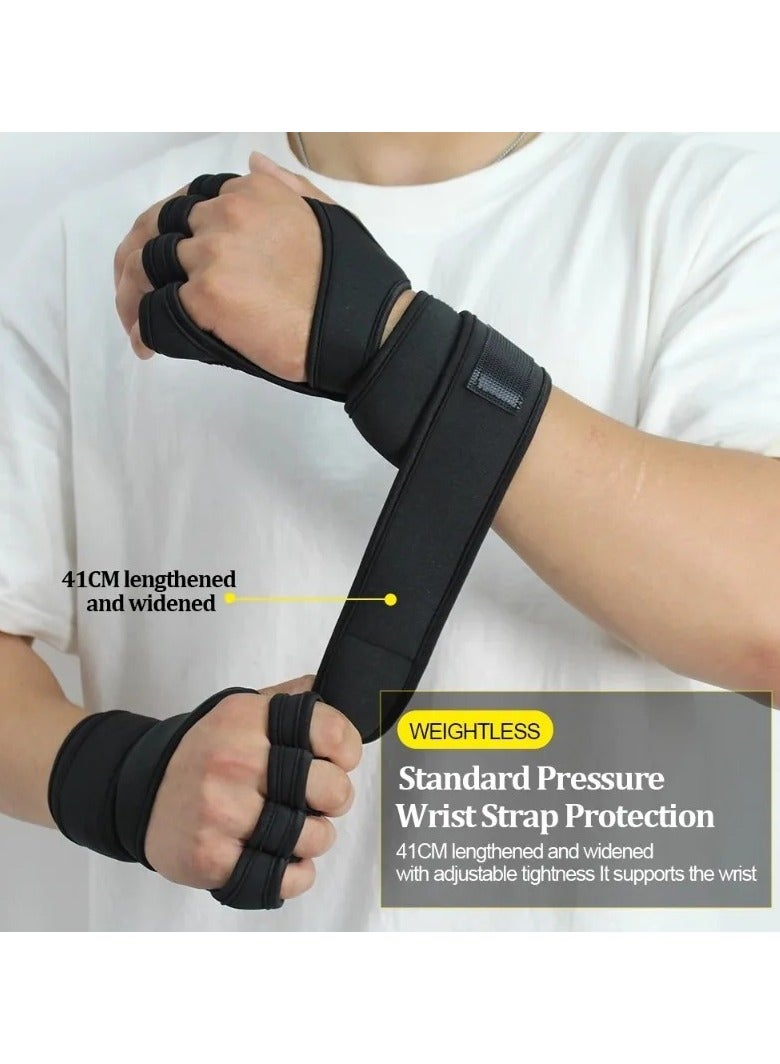 قفازات تدريب رياضي للرجال والنساء قفازات تمرين رياضي للرجال والنساء قفازات لياقة بدنية لرفع الأثقال في صالة الألعاب الرياضية قفازات واقية لليدين والمعصم - Image 3