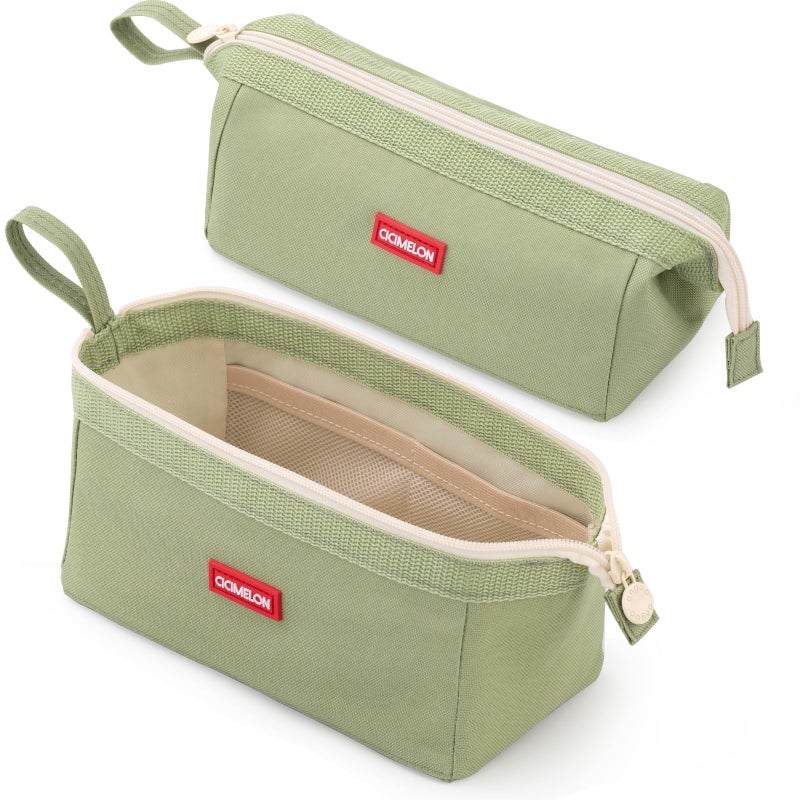 CICIMELON Pencil Case Large Capacity Pouch Pen Bag for School Teen Girl Boy Men Women Green