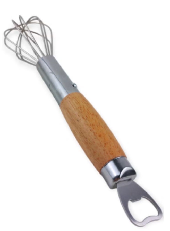 stainless steel egg whisk with bottle opener handle - Image 3