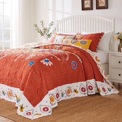 Greenland Home Fashions Greenland Home Barefoot Bungalow Topanga Quilted Bedspread Set 3Piece Jumbo King Multi - Image 1
