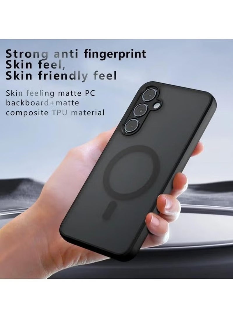 X-level Magnetic Case Compatible with Samsung Galaxy A 55 5G,Frosted Matte PC Four-corner Airbag TPU Shockproof Bumper Anti-Drop Cover for Samsung Galaxy A 55 - Image 5