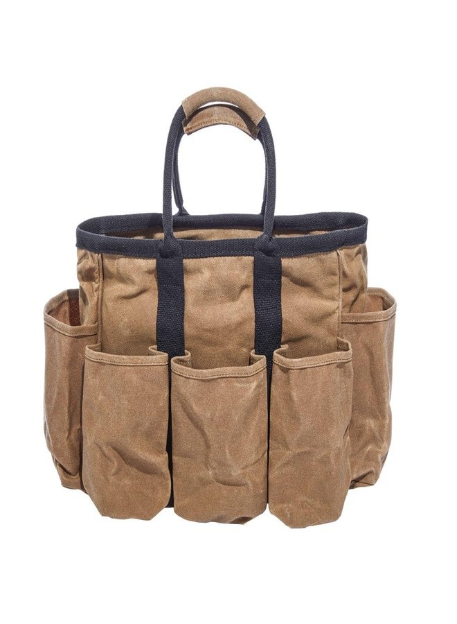 Readywares 14" Waxed Canvas Supply Bag/Garden Tool Tote/Cleaning Organizer/Mobile Bar/Versatile Storage Tote With Pockets/Utility Bag with Heavy Duty Handles - Image 2