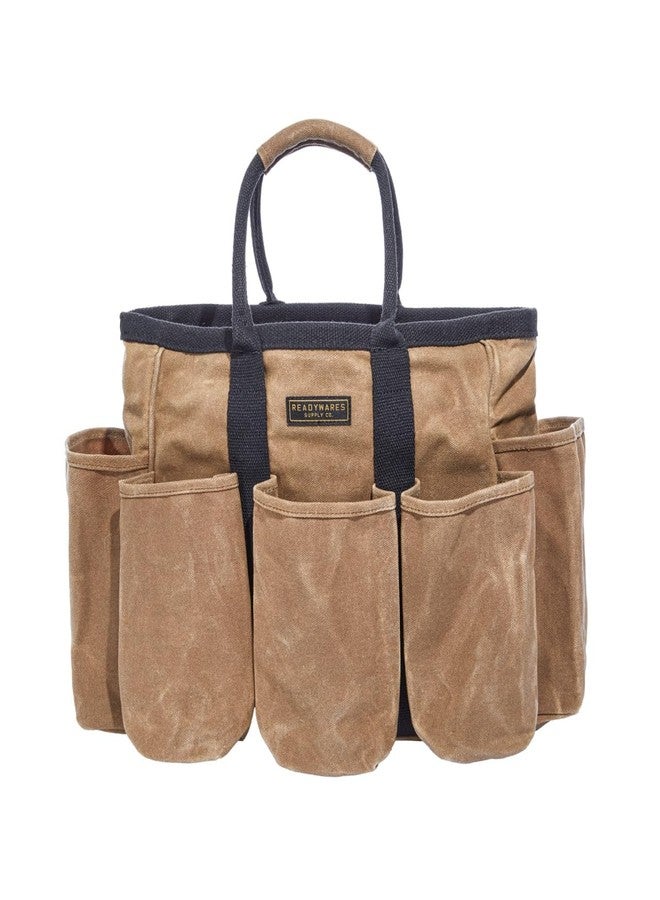 Readywares 14" Waxed Canvas Supply Bag/Garden Tool Tote/Cleaning Organizer/Mobile Bar/Versatile Storage Tote With Pockets/Utility Bag with Heavy Duty Handles - Image 1