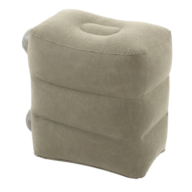 Inflatable Foot Rest Promote Blood Circulation Relieve Fatigue PVC Flocking Inflatable Footrest Cushion for Travel Dark Gray - Image 5