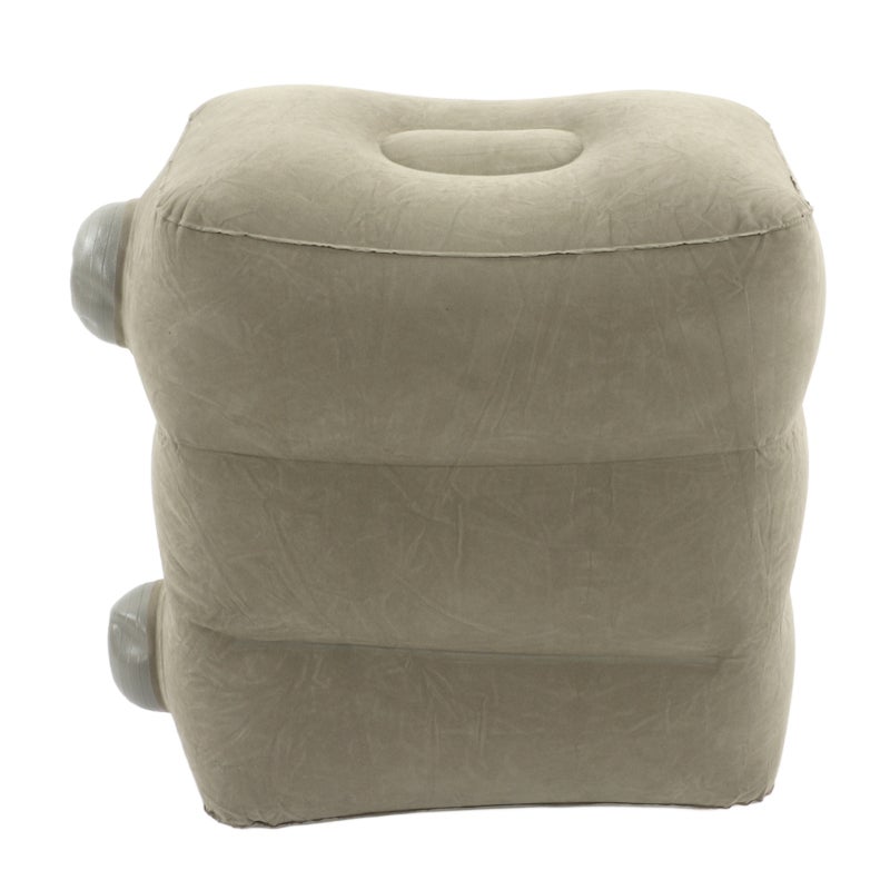 Inflatable Foot Rest Promote Blood Circulation Relieve Fatigue PVC Flocking Inflatable Footrest Cushion for Travel Dark Gray - Image 2