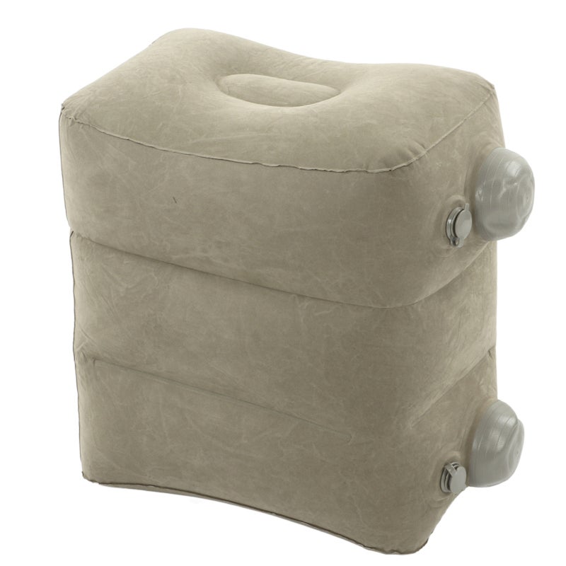 Inflatable Foot Rest Promote Blood Circulation Relieve Fatigue PVC Flocking Inflatable Footrest Cushion for Travel Dark Gray - Image 4