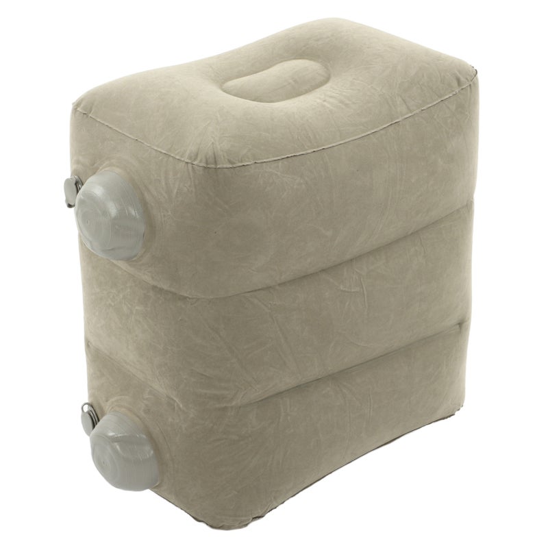 Inflatable Foot Rest Promote Blood Circulation Relieve Fatigue PVC Flocking Inflatable Footrest Cushion for Travel Dark Gray - Image 1