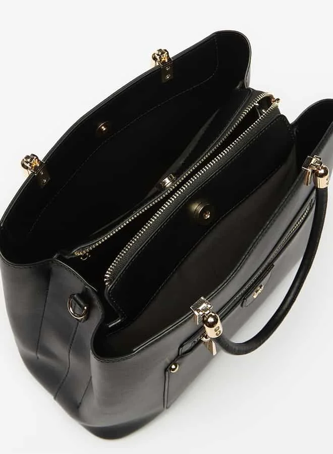 Flora Bella By Shoexpress Women Solid Tote Bag with Top Handles and Adjustable Strap