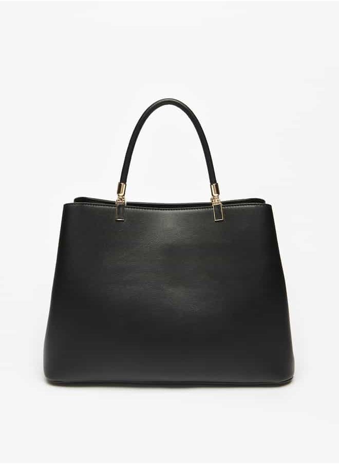 Flora Bella By Shoexpress Women Solid Tote Bag with Top Handles and Adjustable Strap  - Image 4