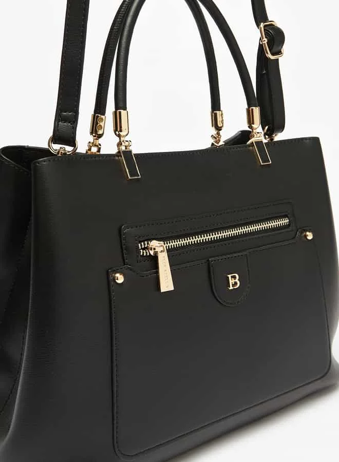 Flora Bella By Shoexpress Women Solid Tote Bag with Top Handles and Adjustable Strap