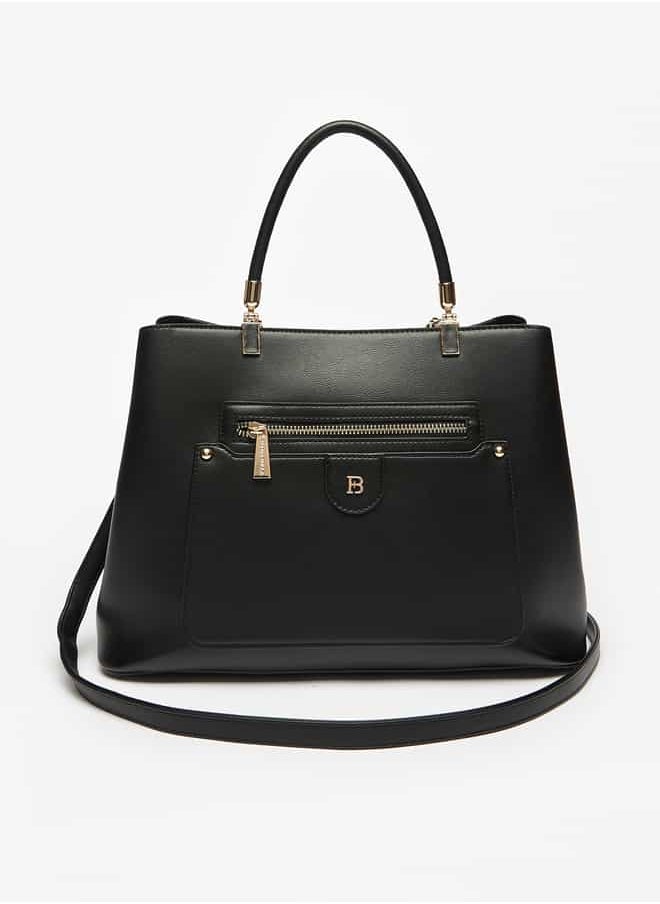 Flora Bella By Shoexpress Women Solid Tote Bag with Top Handles and Adjustable Strap  - Image 1
