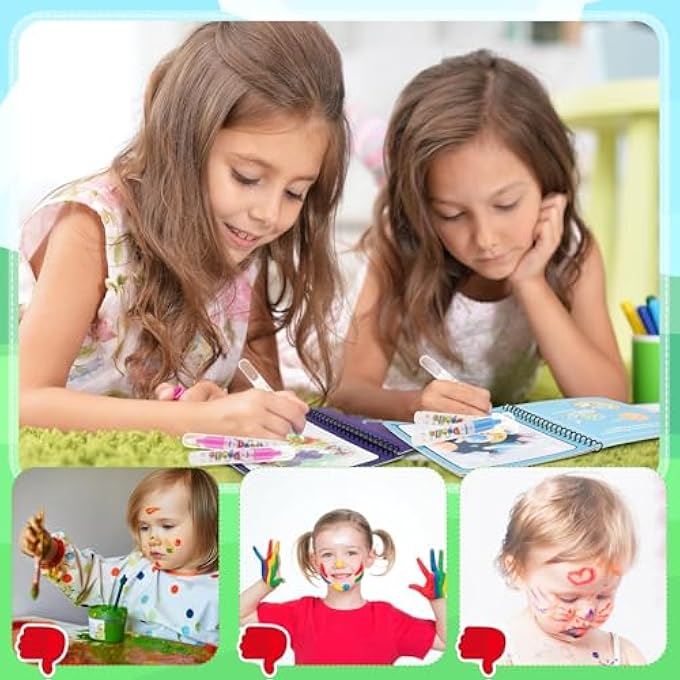6 PACK WATER COLOURING BOOKS FOR KIDS, REUSABLE WATER PAINTING BOOKS WITH 6 PENS FOR 3-6 YEARS KIDS EDUCATIONAL TOYS ACTIVITY TRAVEL KITS - Image 5